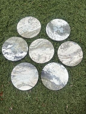 7 Connemara Marble Shamrock Irish Clover Circular Coasters From Ireland
